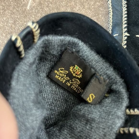 Loro Piana Lamb Suede Cashmere Suede Gloves black Stitch - Picture 5 of 7